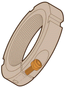 Metric M50 x 1.5 Right-Hand Thread Whittet-Higgins CNM-10 Threaded Clampnut/Shaft & Bearing Locknut Collar Self-Locking, 